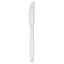 Mediumweight Polystyrene Cutlery, Knife, White, 10 Boxes Of 100/carton