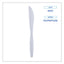 Heavyweight Wrapped Polypropylene Cutlery, Knife, White, 1,000/carton