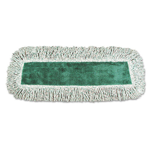 Microfiber Mop Head, Blue, 18 X 5, Split Microfiber, Hook And Loop Back, Dozen