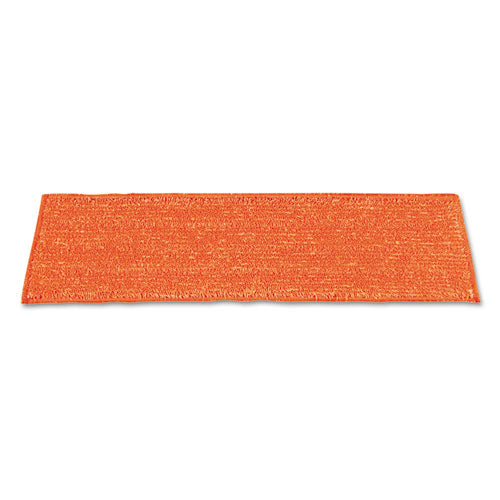 Microfiber Mop Head, Blue, 18 X 5, Split Microfiber, Hook And Loop Back, Dozen