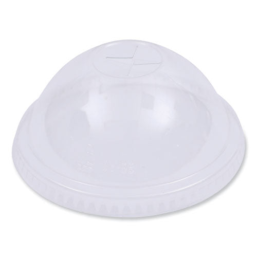 Pet Cold Cup Dome Lids, Fits 12 Oz To 24 Oz Plastic Cups, Clear, 100 Lids/sleeve, 10 Sleeves/carton