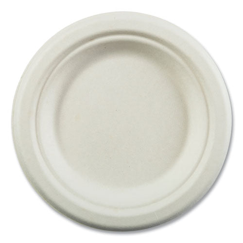 Bagasse Pfas-free Dinnerware, Plate, 6" Dia, White, 1,000/carton