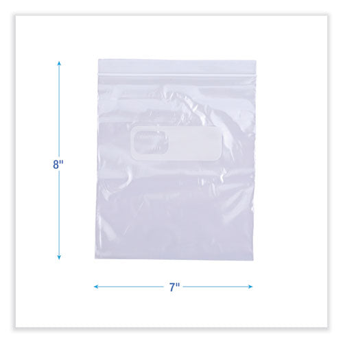 Reclosable Food Storage Bags, 1 Qt, 1.75 Mil, 7" X 8", Clear, 500/box