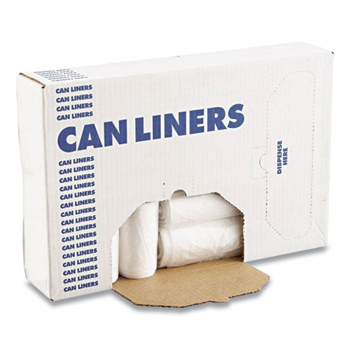 High Density Industrial Can Liners Coreless Rolls, 45 Gal, 13 Microns, 40 X 48, Natural, 25 Bags/roll, 10 Rolls/carton