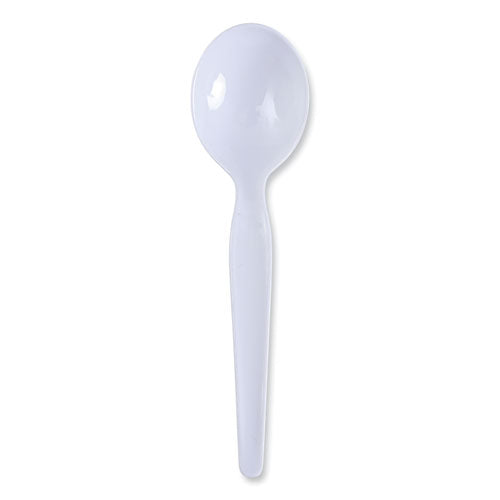 Heavyweight Polystyrene Cutlery, Soup Spoon, White, 1000/carton