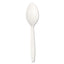 Heavyweight Polystyrene Cutlery, Teaspoon, White, 1000/carton