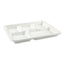 Bagasse Pfas-free Food Tray, 5-compartment, 8.26 X 0.98 X 10.9, White, Bamboo/sugarcane, 500/carton