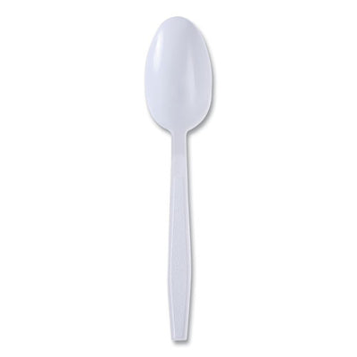 Heavyweight Wrapped Polypropylene Cutlery, Teaspoon, White, 1,000/carton