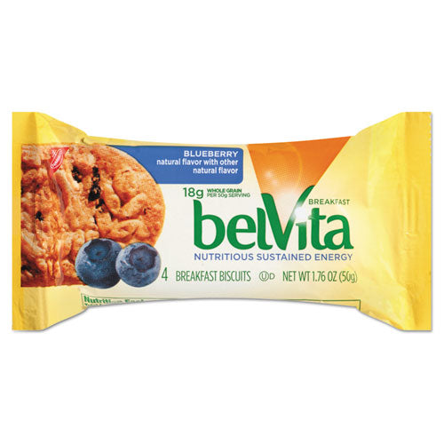 Belvita Breakfast Biscuits, 1.76 Oz Pack, Blueberry, 64/carton