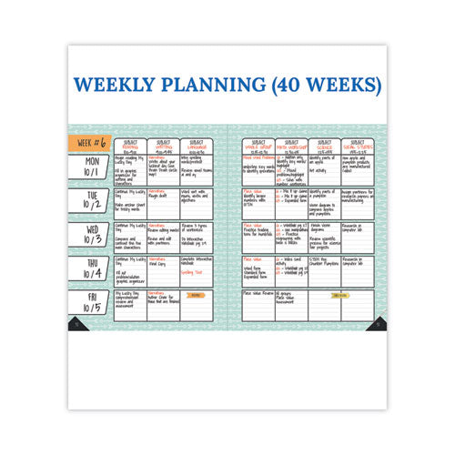 Teacher Planner, Weekly/monthly, Two-page Spread (seven Classes), 11 X 8.5, Multicolor Cover, 2022-2023