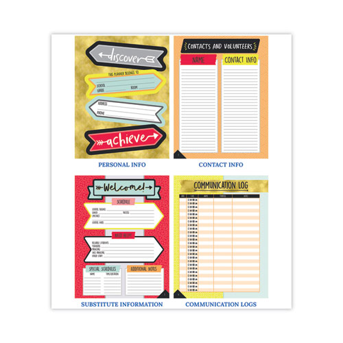Teacher Planner, Weekly/monthly, Two-page Spread (seven Classes), 11 X 8.5, Multicolor Cover, 2022-2023