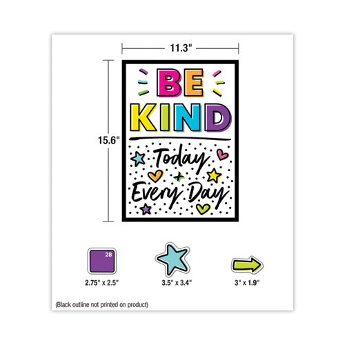 Calendar Bulletin Board Set, Kind Vibes, 129 Pieces