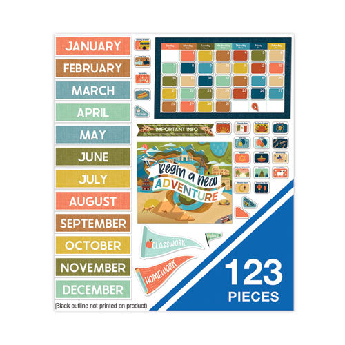 Calendar Bulletin Board Set, Let's Expolore, 123 Pieces