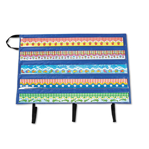 Border Storage Pocket Chart, Blue/clear, 41" X 24.5"