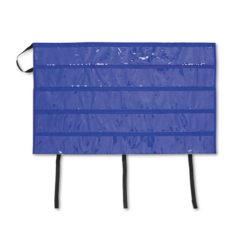 Border Storage Pocket Chart, Blue/clear, 41" X 24.5"