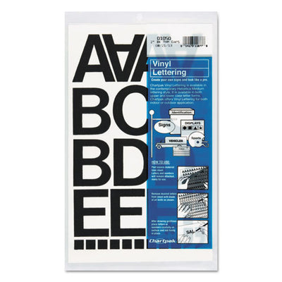 Press-on Vinyl Letters And Numbers, Self Adhesive, Black, 2"h, 77/pack