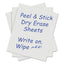 Self-stick Dry Erase Sheets, 8.5 X 11, White Surface, 25/box