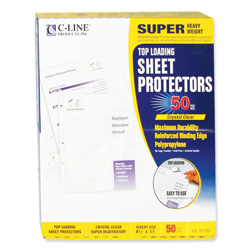 Super Heavyweight Polypropylene Sheet Protectors, Clear, 2", 11 X 8.5, 50/bx