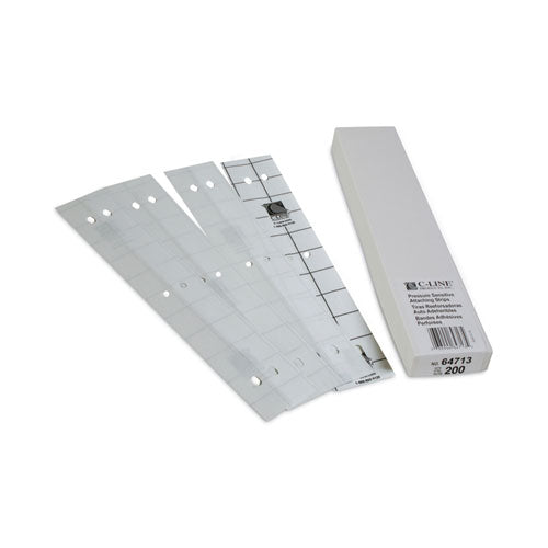 Self-adhesive Attaching Strips, 3-hole Punched, 1 X 11, Clear, 200/box
