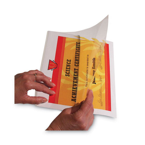 Quick Cover Laminating Pockets, 12 Mil, 9.13" X 11.5", Gloss Clear, 25/box