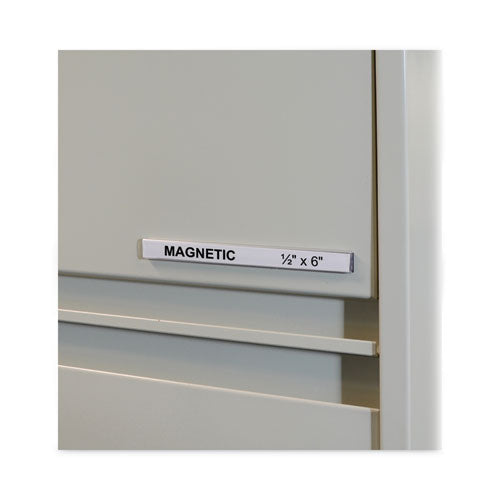 Hol-dex Magnetic Shelf/bin Label Holders, Side Load, 0.5 X 6, Clear, 10/box