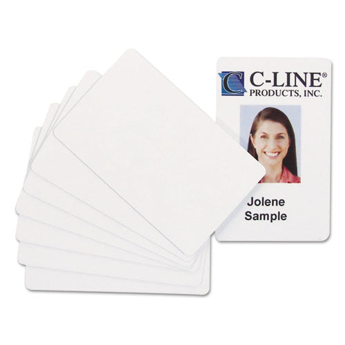 Pvc Id Badge Card, 3.38 X 2.13, White, 100/pack