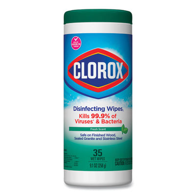 Disinfecting Wipes, 7 X 8, Fresh Scent, 35/canister, 12/carton