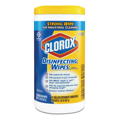 Disinfecting Wipes, Fresh Scent, 7 X 8, Fresh Scent, White, 75/canister, 6 Canisters/carton