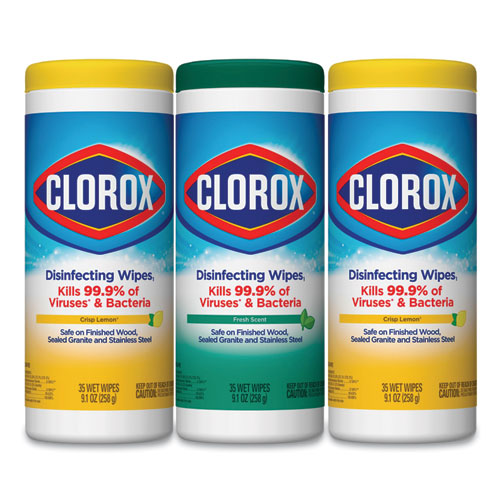 Disinfecting Wipes, Fresh Scent, 7 X 8, Fresh Scent, White, 75/canister, 6 Canisters/carton