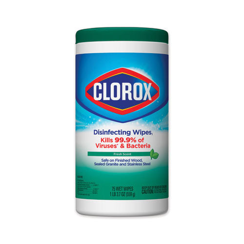 Disinfecting Wipes, 7 X 8, Lemon Fresh, 75/canister, 6/carton