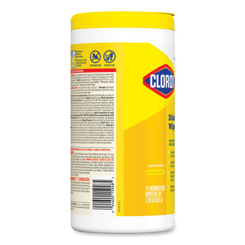 Disinfecting Wipes, 7 X 8, Lemon Fresh, 75/canister