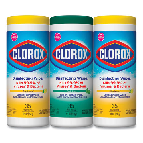 Disinfecting Wipes, 7 X 8, Fresh Scent/citrus Blend, 35/canister, 3/pack