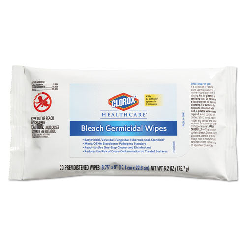 Bleach Germicidal Wipes, 12 X 12, Unscented, 110/bucket