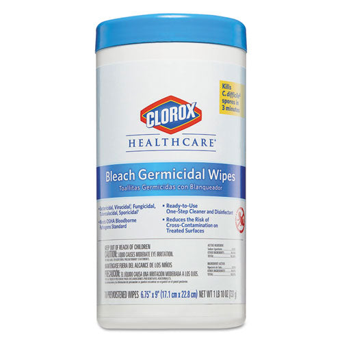 Bleach Germicidal Wipes, 12 X 12, Unscented, 110/bag