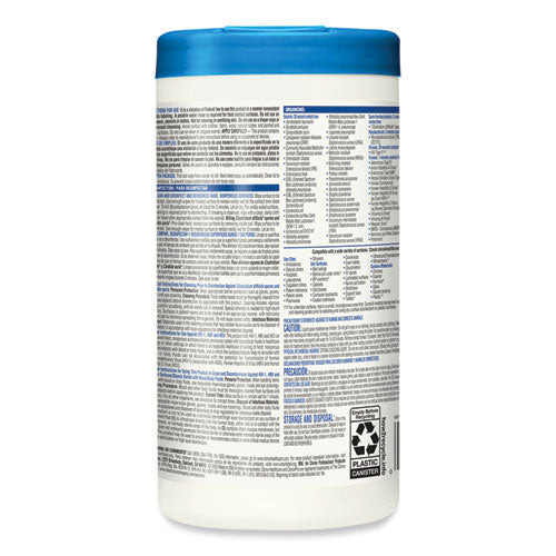 Bleach Germicidal Wipes, 6 X 5, Unscented, 150/canister