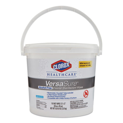 Versasure Cleaner Disinfectant Wipes, 1-ply, 12 X 12, White, 110/bucket, 2/carton