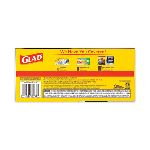 Drawstring Large Trash Bags, 30 Gal, 1.05 Mil, 30" X 33", Black, 15/box