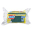 Heavy Duty Scrubber Sponge, 2.5 X 4.5, 0.9" Thick, Yellow/green, 3/pack, 8 Packs/carton