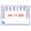 Model S 360 Two-color Message Dater, 1.75 X 1, "received", Self-inking, Blue/red