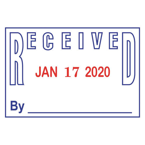 Model S 360 Two-color Message Dater, 1.75 X 1, "received", Self-inking, Blue/red