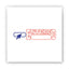 Pre-inked Shutter Stamp, Red/blue, Entered, 1.63 X 0.5