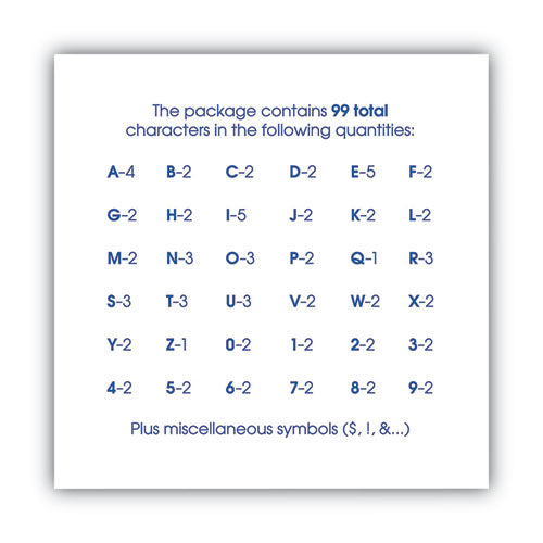 Letters, Numbers And Symbols, Self Adhesive, Black, 2"h, 84 Characters