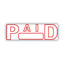 Green Line Message Stamp, Paid, 1.5 X 0.56, Red