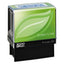 Green Line Message Stamp, Paid, 1.5 X 0.56, Red