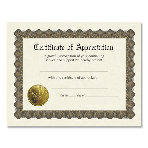 Ready-to-use Certificates, Completion, 11 X 8.5, Ivory/brown/gold Colors With Brown Border, 6/pack