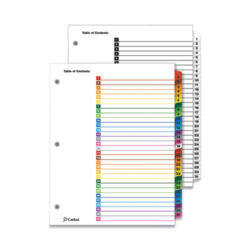 Onestep Printable Table Of Contents And Dividers, 10-tab, 1 To 10, 11 X 8.5, White, Assorted Tabs, 1 Set