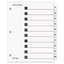 Quickstep Onestep Printable Table Of Contents And Dividers, 10-tab, 1 To 10, 11 X 8.5, White, White Tabs,  24 Sets