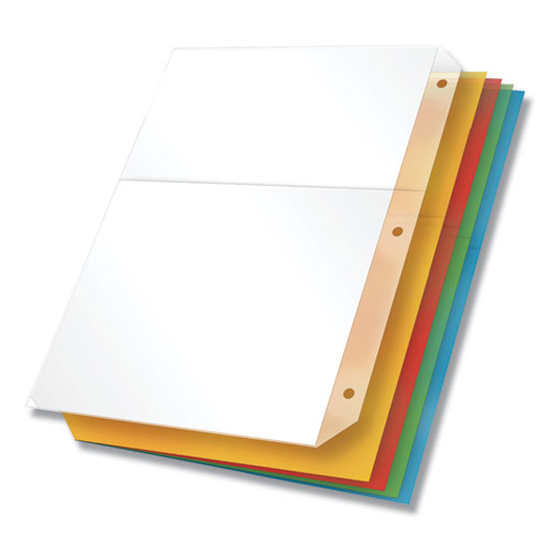 Poly Ring Binder Pockets, 8.5 X 11, Letter, Assorted Colors, 5/pack