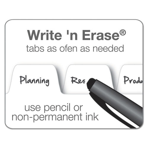 Write 'n Erase Tabloid Index Dividers, 5-tab, 11 X 17, White, 1 Set
