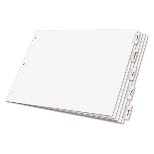 Paper Insertable Dividers, 5-tab, 11 X 17, White, Clear Tabs, 1 Set